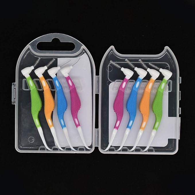 Angzhili 10 pcs Orthodontic Interdental Brush Mini Brush with Toothpick,Tooth Cleaning Tool