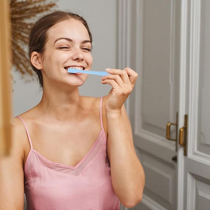 Household Toothbrush Soft Bristles Manual Tooth Brush with Ergonomic Straw Handle Compact Portable Travel Tooth Cleaning Brush for Adults and Teens