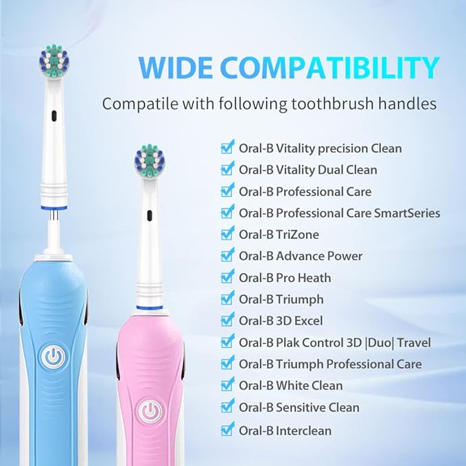 Replacement Toothbrush Heads for Oral B Braun(Individually Packaged),8 Pack Professional Electric Toothbrush Heads Compatible with Oral B 7000/Pro 1000/9600/ 5000/3000/8000 (8 Count)