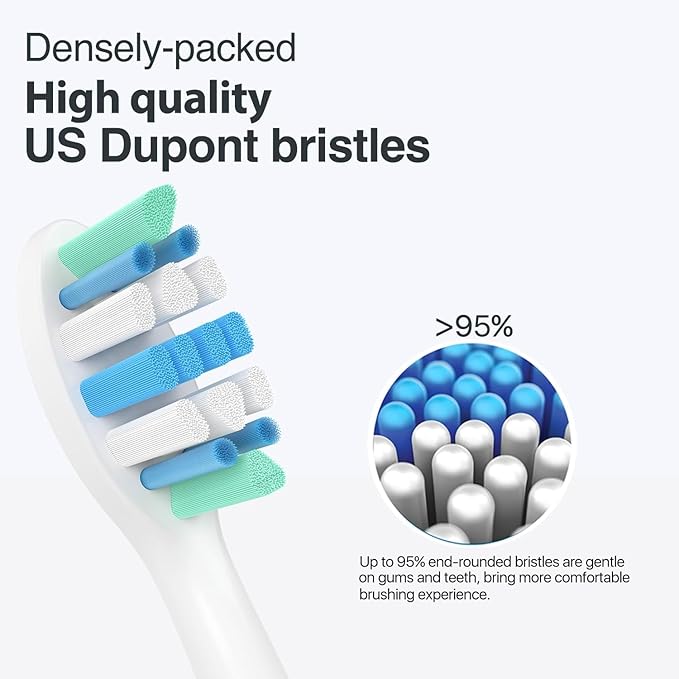 Electric Toothbrush Heads for Philips Sonicare Replacement Heads C1,C2,Replacement Brush Head Compatible with Phillips Sonicare Electric Toothbrushes, for Philips Sonic Care Brush,8 Pcs,4W+4B