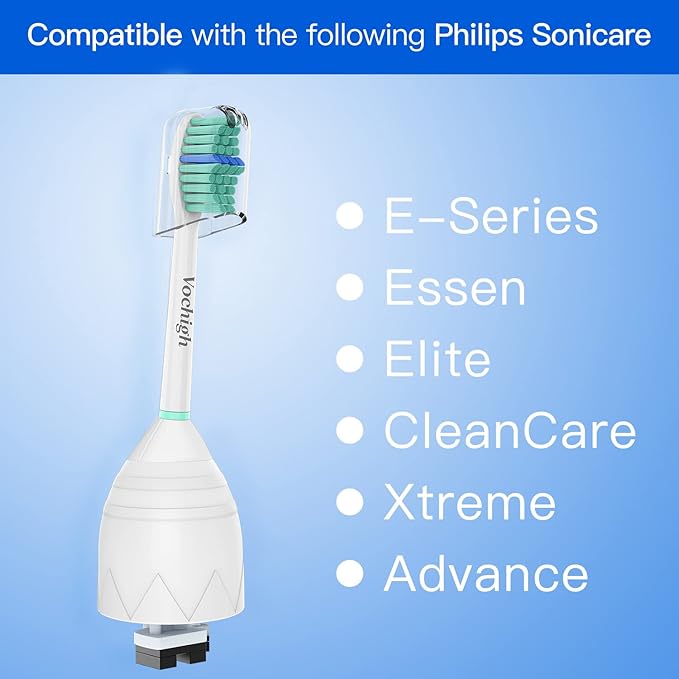 Replacement Toothbrush Heads Compatible with Philips-Sonicare: fits e-Series HX7022 CleanCare & Xtreme Screw-on Electric Brush Handles, 6 Pack