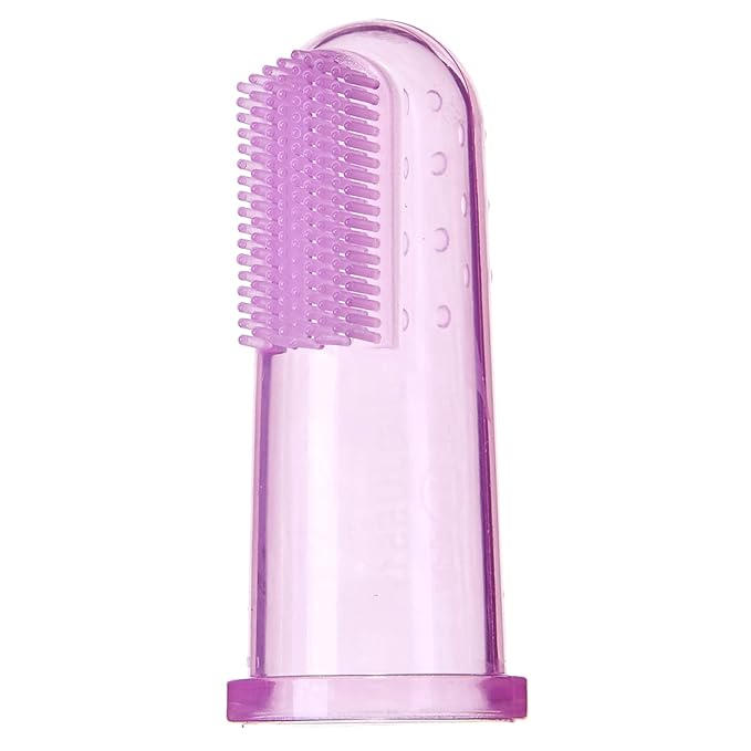 Brilliant Baby Finger Toothbrush - Silicone Gum Massager and Teether Brush for Babies and Toddlers, 3 Months Old and Up, Infant Teeth Cleaning Essentials, Baby Teethers and Toothbrushes Pink, 1 Count
