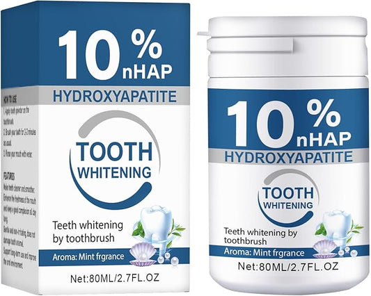 Microcrystalline Hydroxyapatite Powder, 10% Hydroxyapatite Tooth Powder Hydroxyapatites Toothpaste Powders, 80G
