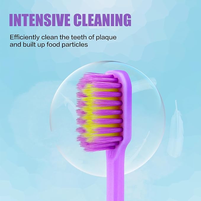 6 Pieces Individually Wrapped Extra Soft Toothbrush for Sensitive Teeth & Gums - Gum Care Toothbrush with 4000 Ultra-Soft Bristles, Compact Small Head (Macaron Color)