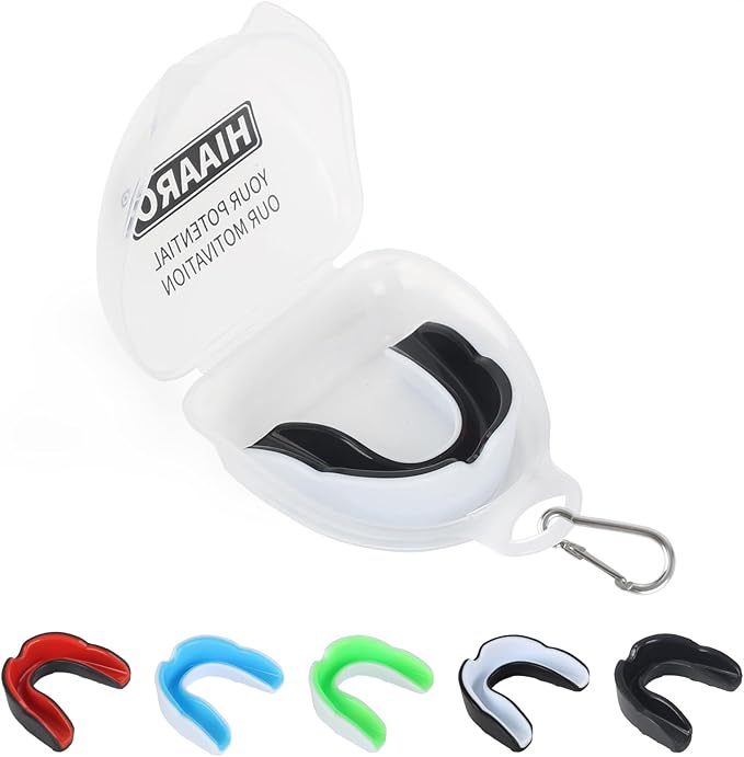 6 Pack Sports Mouthguard, Kids & Youth Mouth Guard with Case for Boxing, MMA, Hockey, Soccer, Basketball, Size M