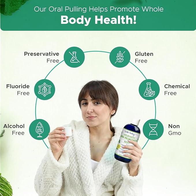 Dale Audrey Nano Hydroxyapatite Mint Oil Pulling for Teeth and Gums, Alcohol & Fluoride-Free Organic Pulling Oil, Mouthwash Oral Health Rinse for Fresh Breath & Gum Care 8 FL Oz