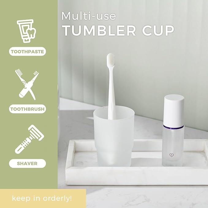 Tumbler Glass, Frosted Bathroom Rinsing Cup, Replacement Tumbler for Aomasi Toothbrush Holder