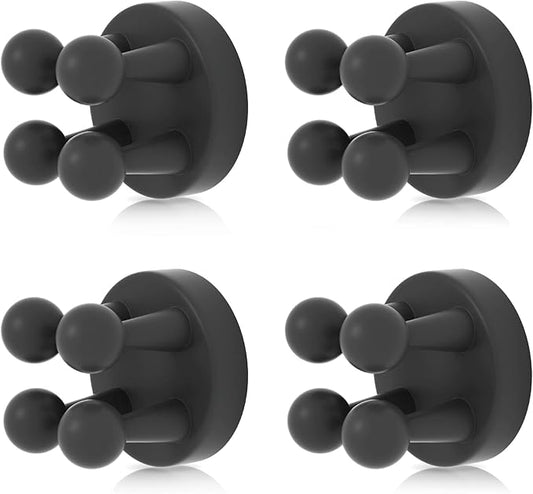 XoYoZo 4 pcs Silicone Toothbrush Holder Multi-Function Hook Waterproof self Adhesive Single Toothbrush Hook Plug Holder for Wall for Hanging Bathroom Kitchen Living Room Office
