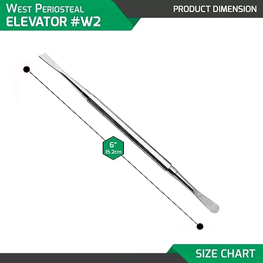 Periosteal Elevators Dental Surgical Instruments lab Work, German Grade Stainless Steel, (WEST W2)