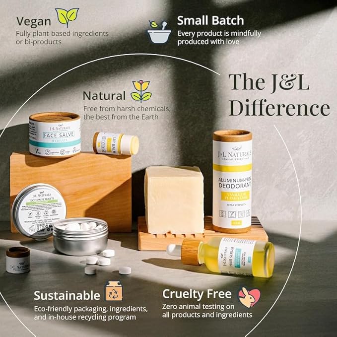 J&L Naturals Toothpaste Tablets | 62-Pack Travel-Friendly Toothpaste | Fluoride + Plastic Free, Vegan, Cruelty Free, Sustainable | Woman-Owned Small Business (Strawberry, 62 Count (Pack of 2))