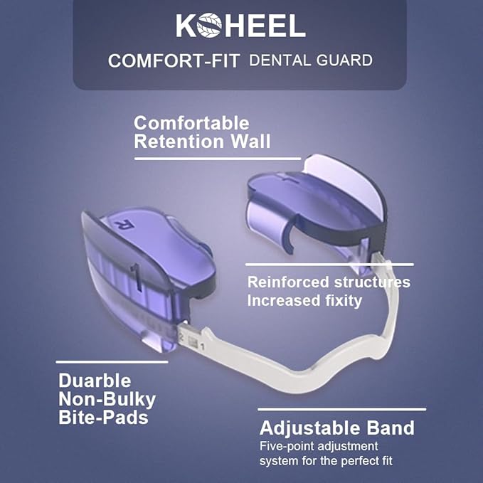 KOHEEL BG Adjustable Night Guard for Teeth Grinding, No-Boil Dental Guard for Bruxism Relief, 2 Count (Medium)