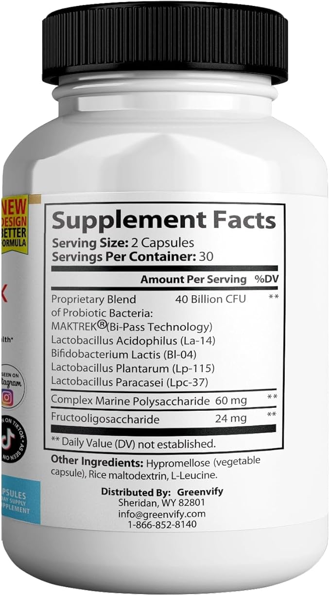 DentimPure Max Extra Strength Probiotic Supplement with 40 Billion CFU – Supports Teeth, Gums, Ear, Nose, Throat & Digestive Health – 60 Capsules (4)