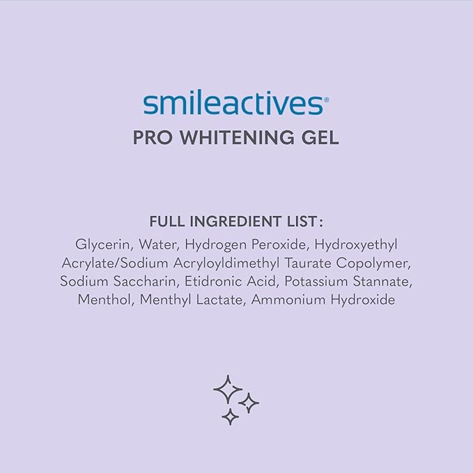 Smileactives Teeth Whitening Kit, Complete at Home Teeth Whitening Treatment, Travel Size Tooth Whitening, Stain Remover for White Teeth, Contains Clinical-Grade Hydrogen Peroxide, 60 Day Kit
