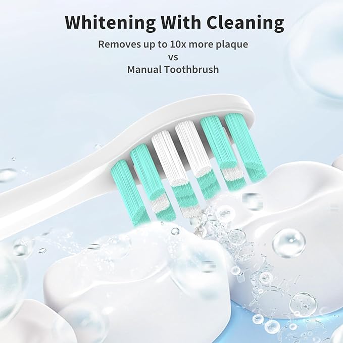 Toothbrush Heads Compatible with Philips Sonicare Electric Toothbrush 4100,5100,6100,C1,C2,C3,G,W,Sonic Brush Head, Removing Dental Plaque, Soft Brush, White,10 Pack