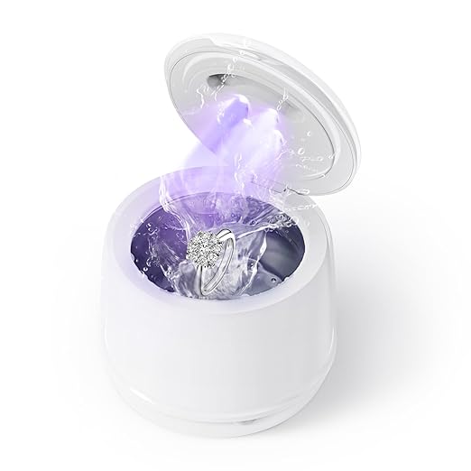 DK SONIC 200ML Ultrasonic Cleaner,24W Household Ultrasonic Denture Cleaner with Degas Modes and One-Touch Operation for Cleaning Jewelry,Retainer,Coins