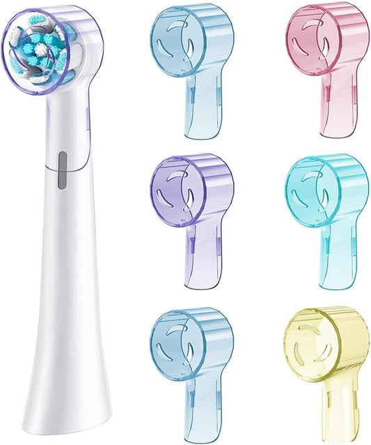 6 Pack Toothbrush Covers for Oral B iO Replacement Heads, Toothbrush Cover Caps for Oral B Bruan Pro 1000 Electric Toothbrush Head，iO Toothbrush Head Cover for Travel & Home (Mixing Colors)