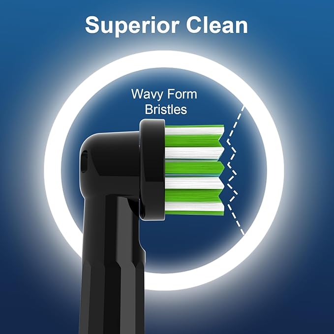 Replacement Toothbrush Heads Compatible with Oral b Braun Smart 1500/7500,Pro 1000/1500,Genius x/6000/Cross/Floss/Sensitive, 8PCS Electric Brush Heads Refill for Braun Oral B,Black