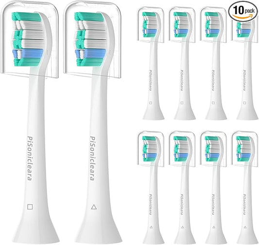 Replacement Toothbrush Heads(10 Pack) Compatible with Philips Sonicare Brush Heads for Hx6920, 4100 2 Series, HX9023 Hx6240 Hx6610 Snap on Electric Tooth Brush Refill
