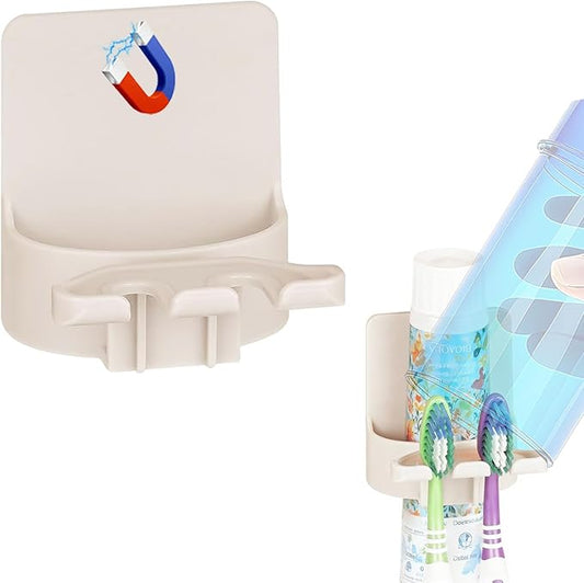 Cruise Toothbrush Holder Magnetic for Cruise Ship Bathroom – Holds 2 Toothbrushes, Toothpaste & Toothbrush Cups – Compact Cruise Essentials 2025 2026 for Small Cabins – Lightweight Travel Accessories