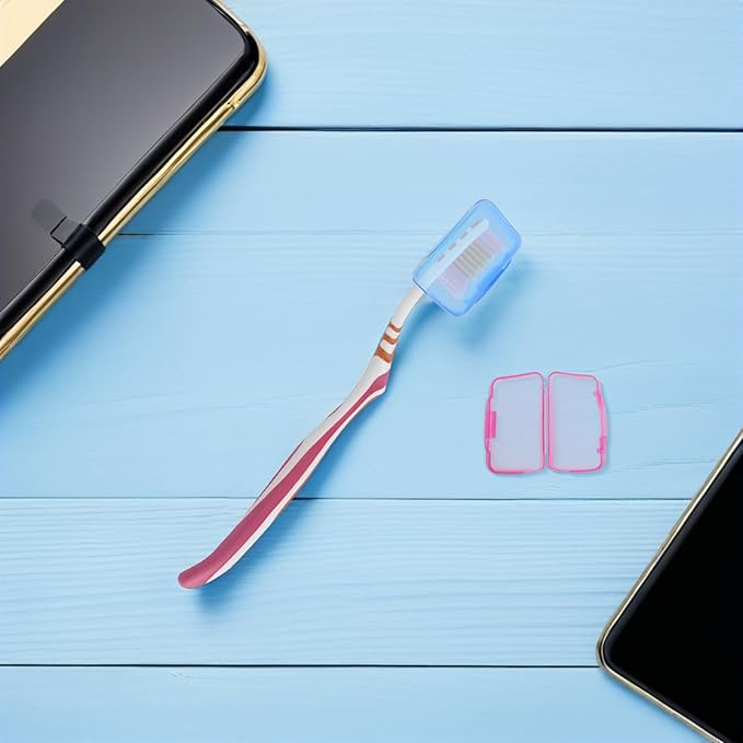 SOIMISS 50pcs Toothbrush Cover: Portable Holder Container - Toothbrush Case - Universal Cap For Protection