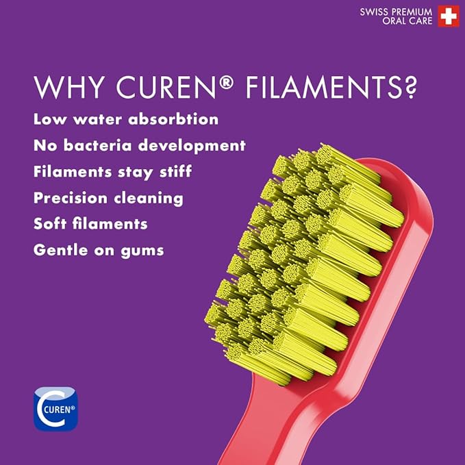 Curaprox CS 3960 Super Soft Toothbrush– Adult Gum and Tooth Care | Super Soft Curen® Filaments for Gentle Cleaning | Assorted Colours, Single Pack