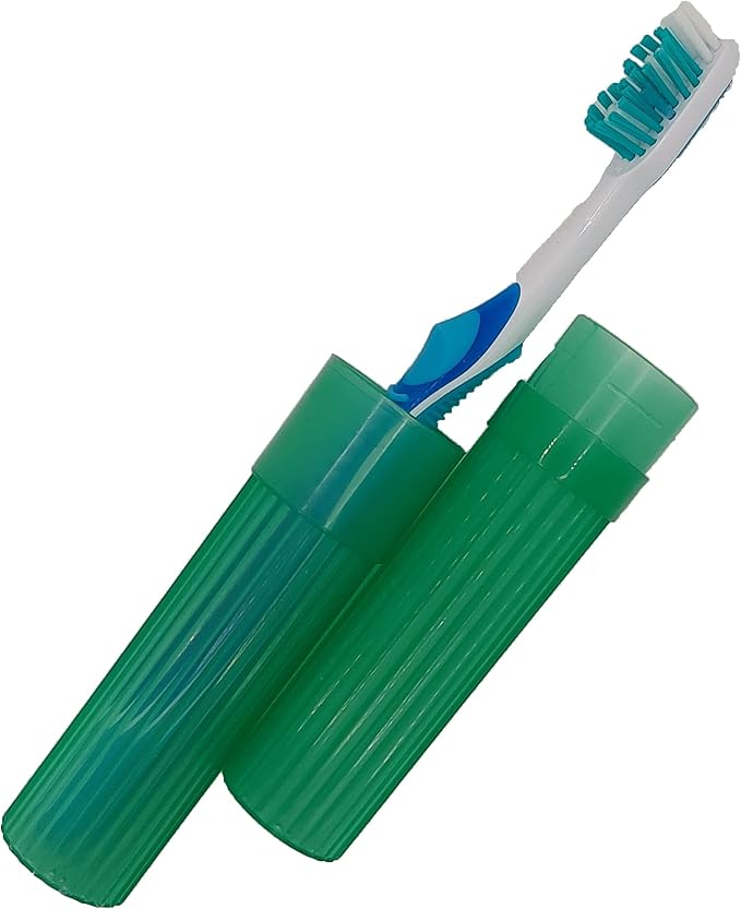 Toothbrush Holder (Green) - Made in The USA. W/Ventilation Holes.