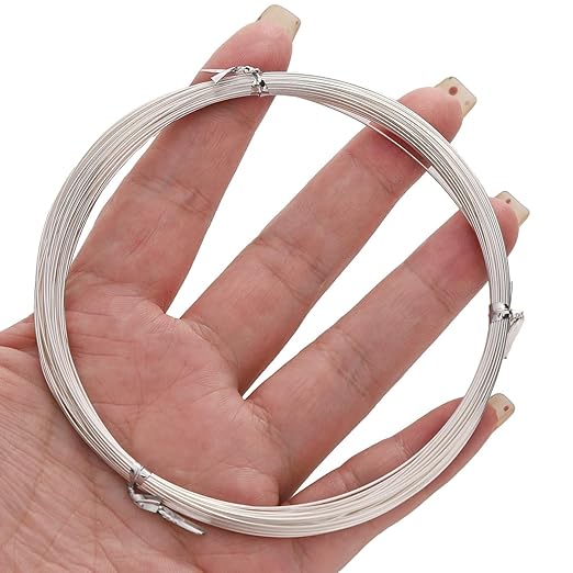 Silver Plated Wire 0.5mm 10 Meters Bead Cord for Bracelet Necklace Charm Beading Jewelry Making Findings