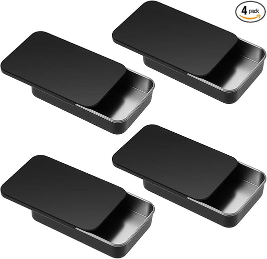 4Pack Dental Floss Portable Case Black Travel Floss Box Tooth Pick Dispenser Refillable Glide Toothpick Storage Container Storage Compact Glide Flosses Organize for Travel Dates Dinners Hotels Outdoor