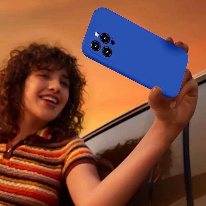 Magnetic for iPhone 15 Pro Case, Compatible with MagSafe, with 9H Nano Screen Protectors, Full Camera Protection, Silicone Shockproof Microfiber Lining Phone Case 6.1", Klein Blue
