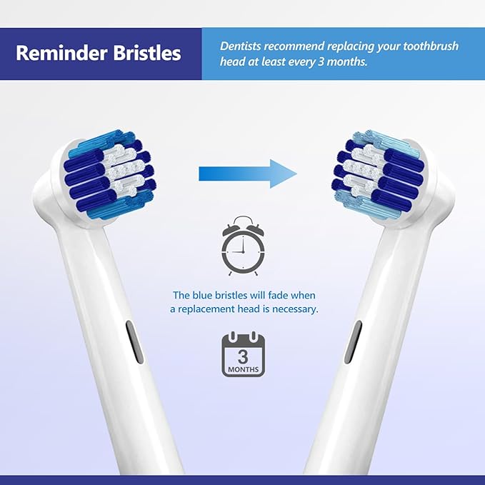 8 Pack Replacement Brush Heads Compatible Toothbrush Heads for Braun Oral-B Professional Care 500 600 1000 2000 2500 3000 5000 7000 and More Vitality Pro Smart Genius Electric Toothbrushes