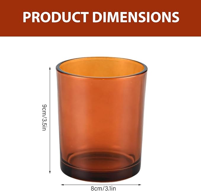 Amber Glass Toothbrush Holder, Glass Toothbrush Cup with Foam Protector, Bathroom Organizer for Vanity Countertop 9x8 cm