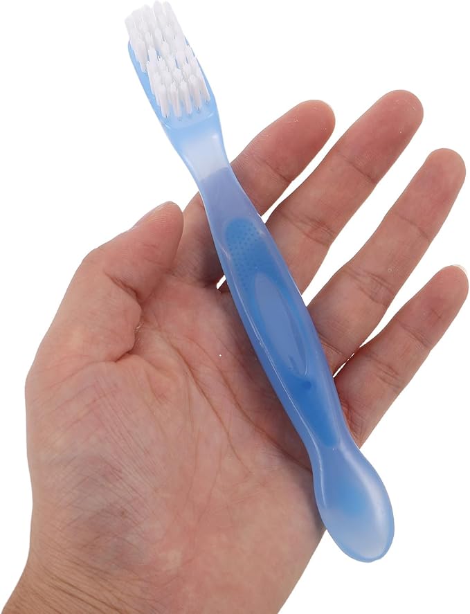 GALPADA 4pcs Denture Toothbrushes - Adults Double Sided Brush for False Teeth Cleaning - Adaptive Dental Cleaning Brush for Elderly Retainer Care Supplies