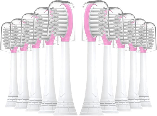 Kids Replacement Toothbrush Heads 10 Pack for Philips Sonicare Electric Toothbrush Soft Brush Head for Child 7+ for Boy Girl,Pink