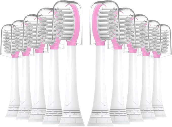 Kids Replacement Toothbrush Heads 10 Pack for Philips Sonicare Electric Toothbrush Soft Brush Head for Child 7+ for Boy Girl,Pink