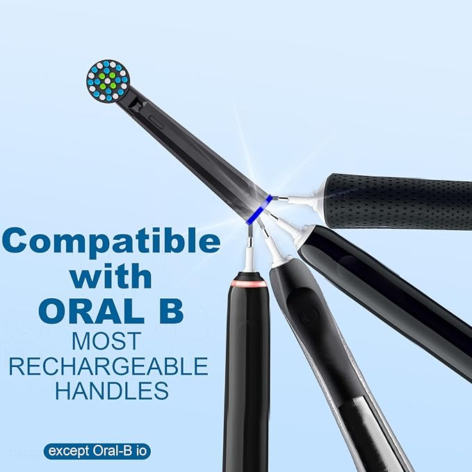 Replacement Heads Compatible with Braun Oral B Pro 1000, Genius X, Smart 1500 Electric Toothbrush, 8 Pcs Precision Brush Heads Refills Compatible with Oral B (Black)