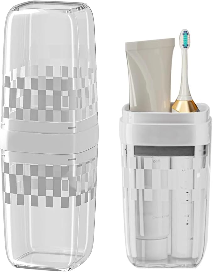 Tooth Brush Holder for Travel, Covered Toothbrush Case, Portable Travel Toothbrush Holder, Toothbrush Travel Case Carrier for Camping, Bathroom, School, Business Trips (Clear)