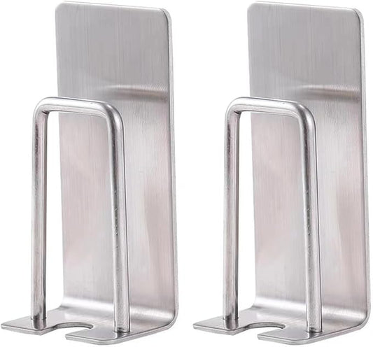 Wall Mounted Stainless Steel Toothbrush Holders 2Pcs Electric Toothbrush Rack with Adhesive Bathroom Hanging for Shower Use