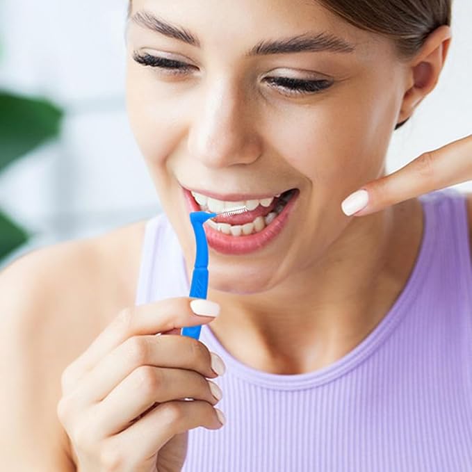 30Pcs Interdental Toothbrush Set Small Head Toothbrush for Braces Oral Cavity Cleaning Tool Ergonomic L-Shaped Brush for Teeth Gap Cleaning at Home and Travel