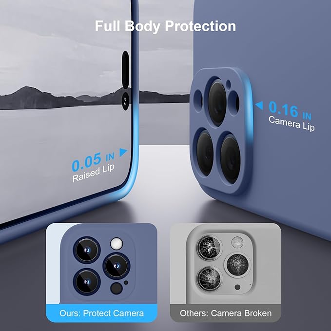 Magnetic for iPhone 15 Pro Case, Compatible with MagSafe, with 9H Nano Screen Protectors, Full Camera Protection, Silicone Shockproof Microfiber Lining Phone Case 6.1", Lavender Gray