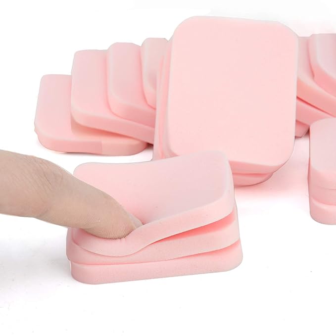 40 PCS Makeup Blenders Sponges Set, Use for Dry and Wet, Perfect for Full Face Curve Blending, Cream, Liquid, Powder Foundation Cosmetics, Latex Free & Soft & Flexible, Square