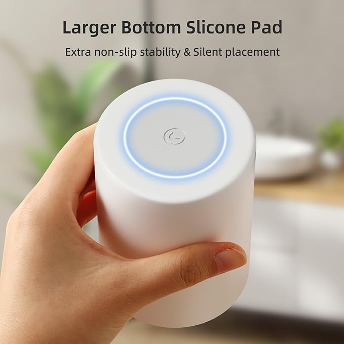 Toothbrush Cup 13.75oz 390ml, Easy to Clean Bathroom Cup 1Pc, Non-Slip Plastic Bathroom Tumbler,White