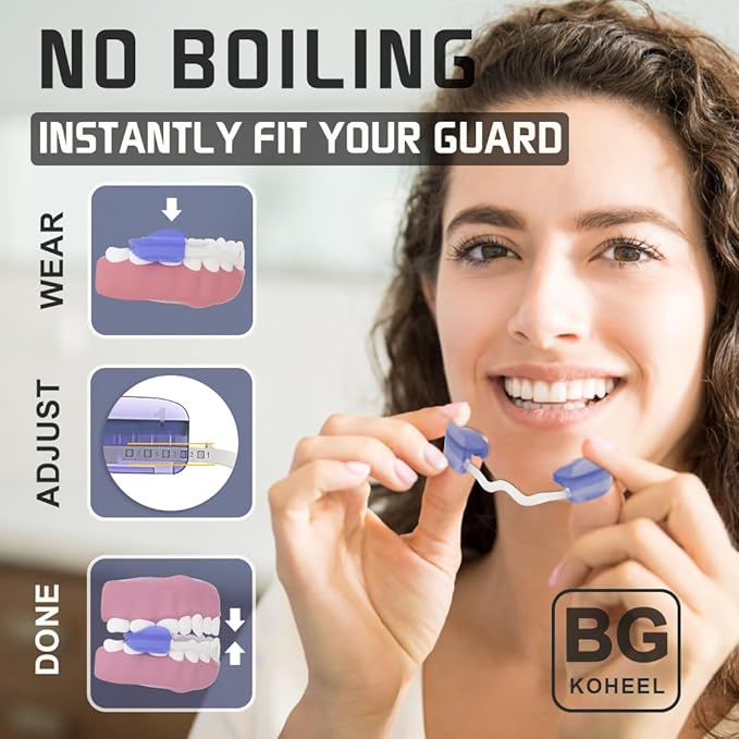 KOHEEL Mouth Guard for Teeth Grinding, Adjustable Dental Guard to Stop Bruxism, Night Guard, 2 Count (Medium)