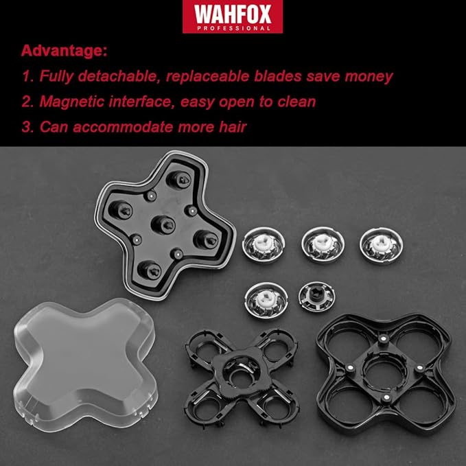 Universal 5 Blades Magnetic Head Shaver replacement Blades Compatible with FREEDOM BIRD shaver 5 blade head shaver replacement heads
