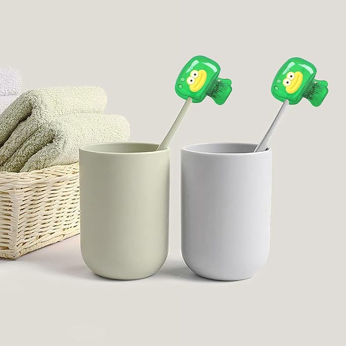 Upgrade Travel Toothbrush Head Covers Toothbrush Protector Cap Brush Pod Case Protective Portable Plastic Clip for Household Travel, Bathroom, School, Camping, Business (N, 4 Pack)