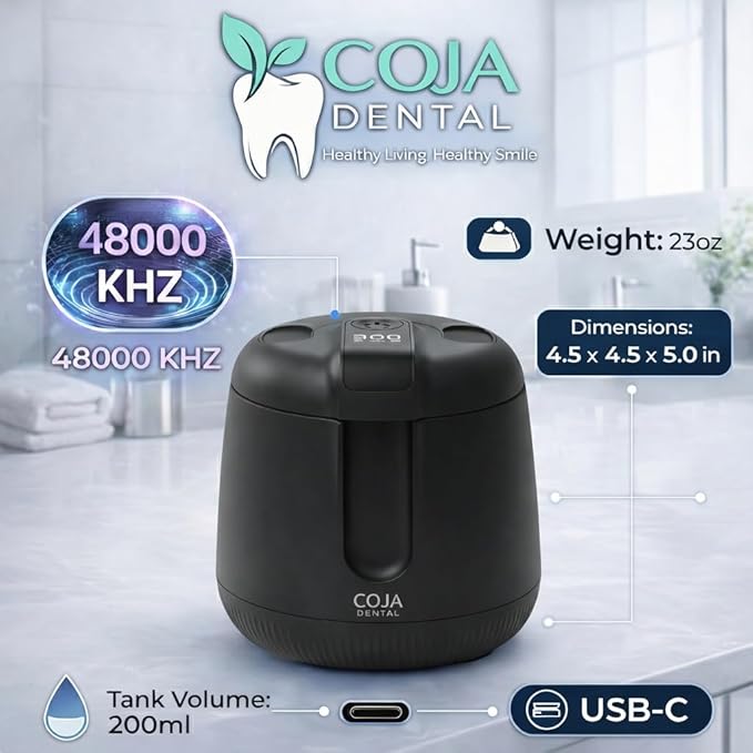 | Oral Cleansing Pod Pro + UV | Dentist-Designed Dental Pod for Retainers, Dentures & Aligners | Rechargeable USB-C (Slate Black)