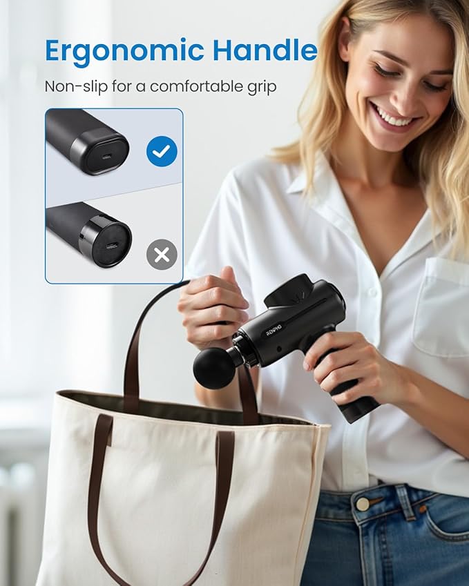 RENPHO Massage Gun Deep Tissue FSA Eligible, Valentines Birthday Gifts for Women Men, HSA Portable Percussion Muscle Massager with Bluetooth, Handheld Device for Back and Neck, Carry Case