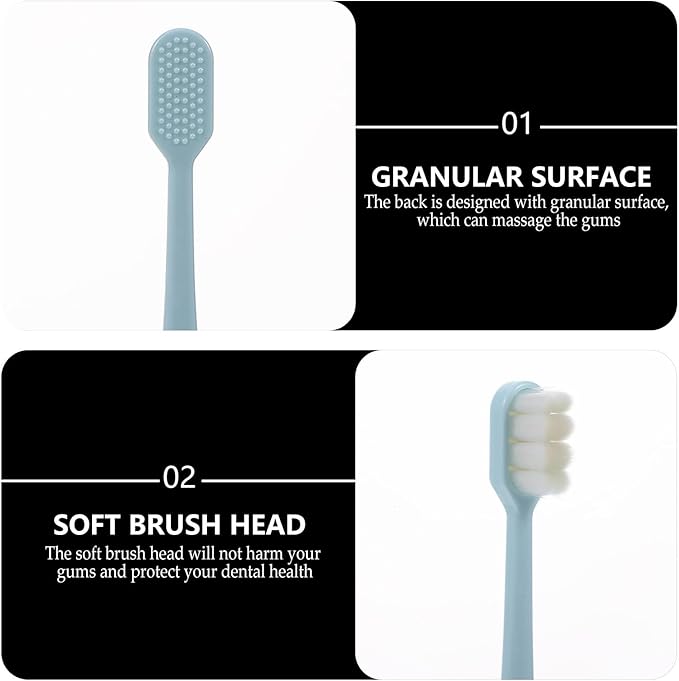 Soft Bristle Toothbrush Set 4Pcs for Adults Pregnant Women Manual Oral Care Soft Toothbrushes for Sensitive Gums Daily Cleaning