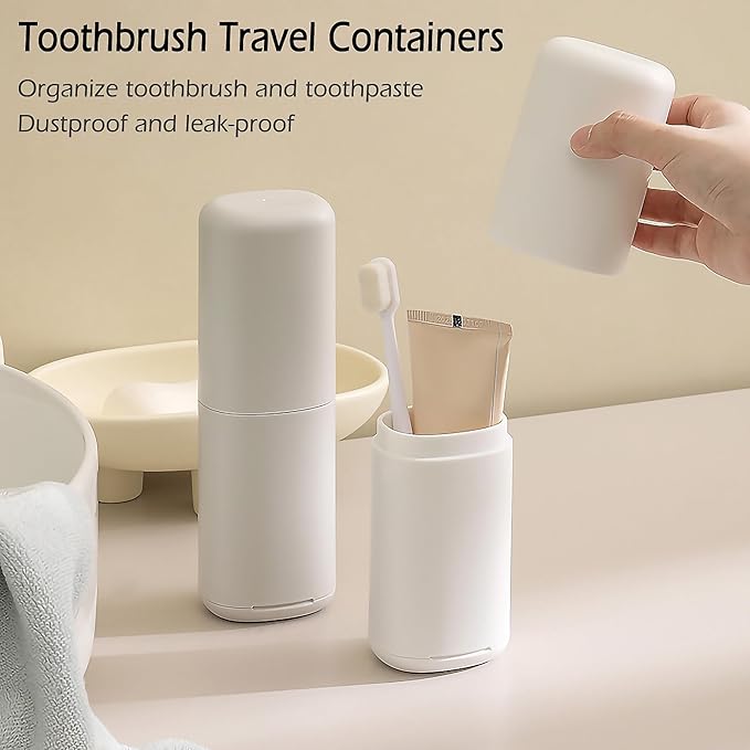 Toothbrush Travel Case，Portable Travel Toothbrush Holder，Toothbrush and Toothpaste Container for Traveling, Camping, Business Trip and School, Outdoor（1Pack）