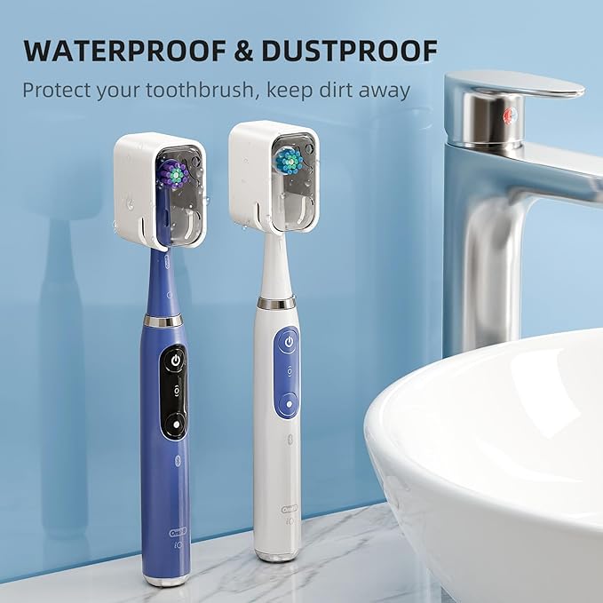 Travel Toothbrush Head Cover 2PCS, Electric Toothbrush Covers Caps, Ventilated Toothbrush Protectors Caps for Travel, Camping, Bathroom, Business, Grey