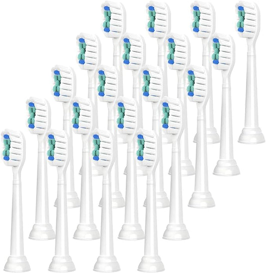 Replacement Toothbrush Heads, Compatible with Philips Sonicare Diamond Electric Brush Clean Refill for Hx6920 4100 2 Series(White-20 Pcs)